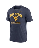 Nike Men's Navy West Virginia Mountaineers Arch Over Logo Tri-Blend T-Shirt