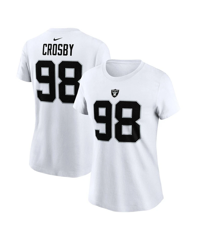 Nike Women's Maxx Crosby White Las Vegas Raiders Player Name Number T-Shirt