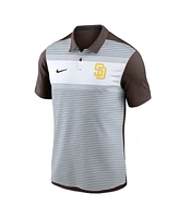 Nike Men's White/Brown San Diego Padres Vapor Striped Performance Polo Shirt