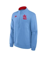 Nike Men's Light Blue St. Louis Cardinals Cooperstown Collection Fleece Half-Zip Pullover Sweatshirt