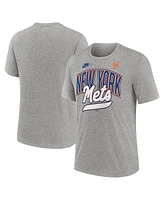 Nike Men's Heather Gray New York Mets Cooperstown Collection Retro Tri-Blend T-Shirt
