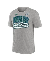 Nike Men's Heather Gray Tampa Bay Rays Cooperstown Collection Retro Tri-Blend T-Shirt