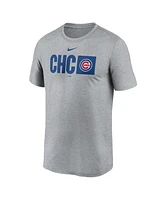 Nike Men's Heather Gray Chicago Cubs Tri-Code Legend T-Shirt
