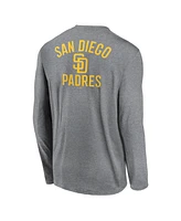 Nike Men's Heather Charcoal San Diego Padres 2-Hit Legend Performance Long Sleeve T-Shirt