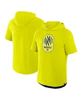 Fanatics Men's Yellow Nashville Sc Hat Trick Stadium Slub Raglan Short Sleeve Pullover Hoodie