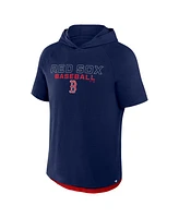 Fanatics Men's Navy Boston Red Sox Clubhouse Optimal Play Raglan Short Sleeve Pullover Hoodie