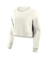 Fanatics Women's Cream San Francisco Giants Relax Studio Cropped Pullover Sweatshirt