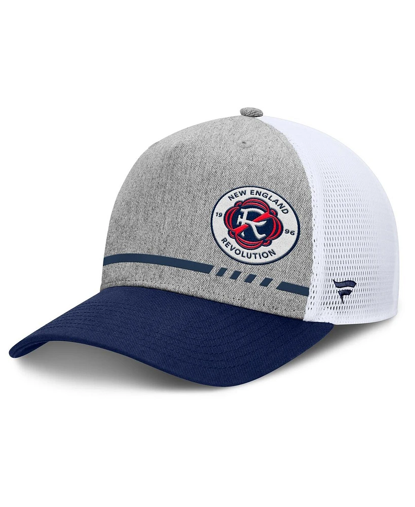 Fanatics Men's Heather Gray New England Revolution Low Block Trucker Adjustable Hat