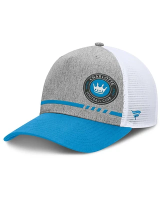 Fanatics Men's Heather Gray Charlotte Fc Low Block Trucker Adjustable Hat