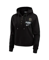 Wear By Erin Andrews Women's Black Vegas Golden Knights Waffle-Knit Pullover Hoodie