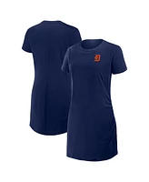 Fanatics Women's Navy Detroit Tigers Relaxed fit Drape T-Shirt Dress