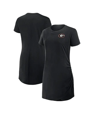 Fanatics Women's Black Georgia Bulldogs Relaxed fit Drape T-Shirt Dress