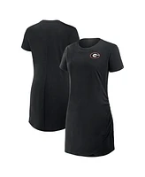 Fanatics Women's Black Georgia Bulldogs Relaxed fit Drape T-Shirt Dress