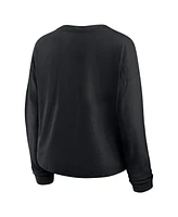 Fanatics Women's Black Vegas Golden Knights Oversized All Out Effort Long Sleeve Henley T-Shirt