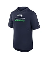 Nike Men's College Navy Seattle Seahawks Lockup Tri-Blend Hoodie T-Shirt