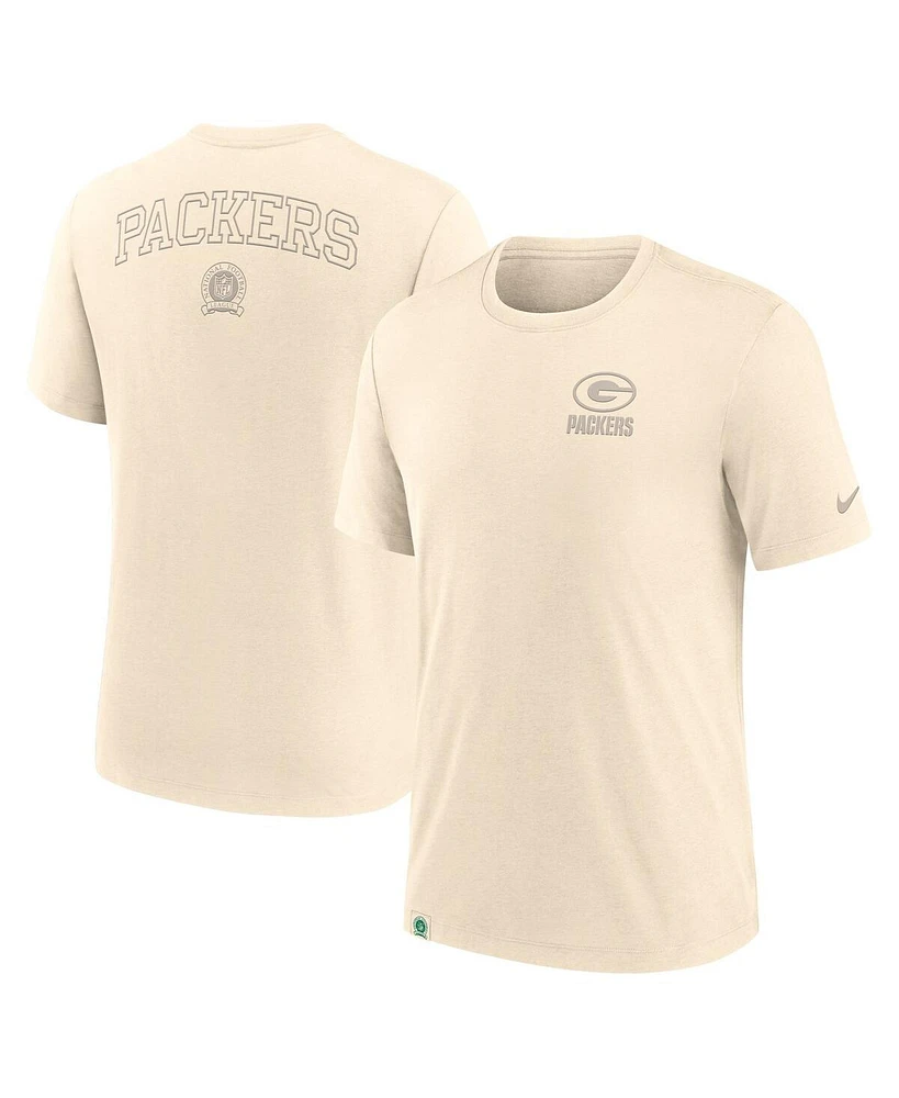 Nike Men's Cream Green Bay Packers Glory Tri-Blend T-Shirt