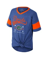 Colosseum Big Girls Royal Florida Gators Frontier Tie Front T-Shirt