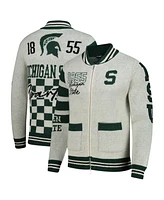Colosseum Men's and Women's Cream Michigan State Spartans Wild Collective Button-Up Jacquard Sweater