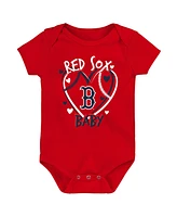 Outerstuff Baby Boys and Girls Boston Red Sox Slide Home Bodysuit 3-Pack