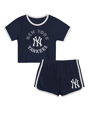 Outerstuff Toddler 2-Piece Navy New York Yankees Double Run T-Shirt and Shorts Set