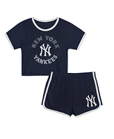 Outerstuff Toddler 2-Piece Navy New York Yankees Double Run T-Shirt and Shorts Set