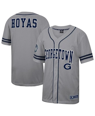 Colosseum Men's Gray Georgetown Hoyas Free Spirited Baseball Jersey