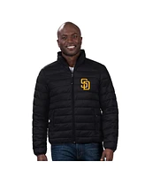 G-iii Sports by Carl Banks Men's Black San Diego Padres Packable Neck Pillow Full-Zip Puffer Jacket