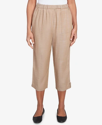 Alfred Dunner Petite Summer Solstice Relaxed Button Tab Capri