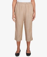 Alfred Dunner Petite Summer Solstice Relaxed Button Tab Capri