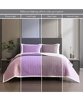Bebejan 100% Cotton Sateen 3 Piece Textured Quilted King Size Coverlet Set