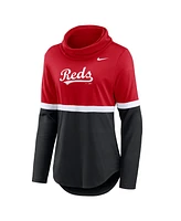 Nike Women's Red/Black Cincinnati Reds Club Lettering Fashion Performance Pullover Sweatshirt