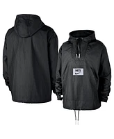 Nike Men's Black Brooklyn Nets Courtside Premium Club Anorak Quarter-Zip Pullover Hoodie