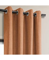 Half Price Drapes Desert Orange Grommet Textured Faux Linen Room Darkening Curtain
