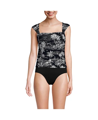 Lands' End Women's Square Neck Underwire Tankini Top