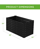 Best Choice Products 4x2x2ft Outdoor Metal Raised Garden Bed, Planter Box for Vegetables, Flowers