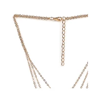 Sohi Women's Gold Plated Designer Stone Multi-Layer Necklace