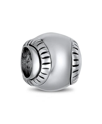 Bling Jewelry Softball Team Charm Bead Sterling Silver for European Bracelets
