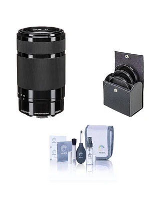 Sony E 55-210mm f/4.5-6.3 Oss Lens for Sony E, Black, Bundle with 49mm Filter Kit, Cleaning Kit