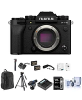 Fujifilm X-T5 Mirrorless Digital Camera Body, Black Bundle with 128GB Sd Card, Backpack, 2x Battery, Charger, Strap, Aluminum Tripod, Mic, Octupus Tri