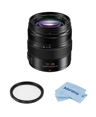 Panasonic Lumix G X Leica Dg Vario-Elmarit 12-35mm f/2.8 Aspherical Lens for Micro Four Thirds Bundle with 58mm Multi Coated Uv Slim Filter, Microfibe
