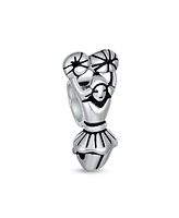 Bling Jewelry Set of 2 Usa Rugby Sports & School Spirit Cheerleader Charm Bead Sterling Silver