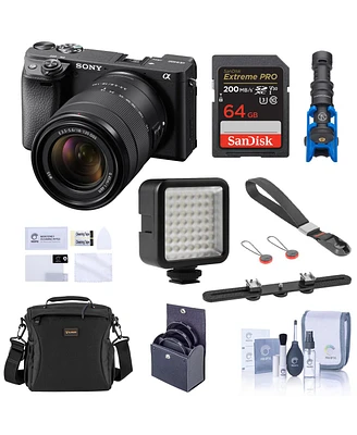 Sony Alpha a6400 Mirrorless Digital Camera with 18-135mm f/3.5-5.6 Oss Lens, Bundle with Vlogger Kit