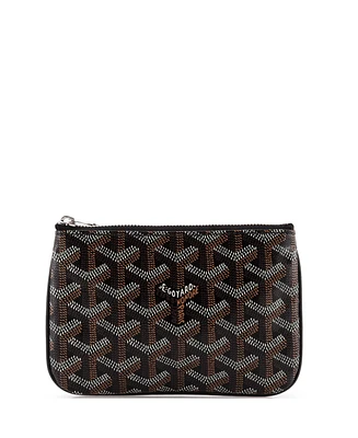 Pre-Owned Goyard Mini Senat Zip Pouch Coated Canvas