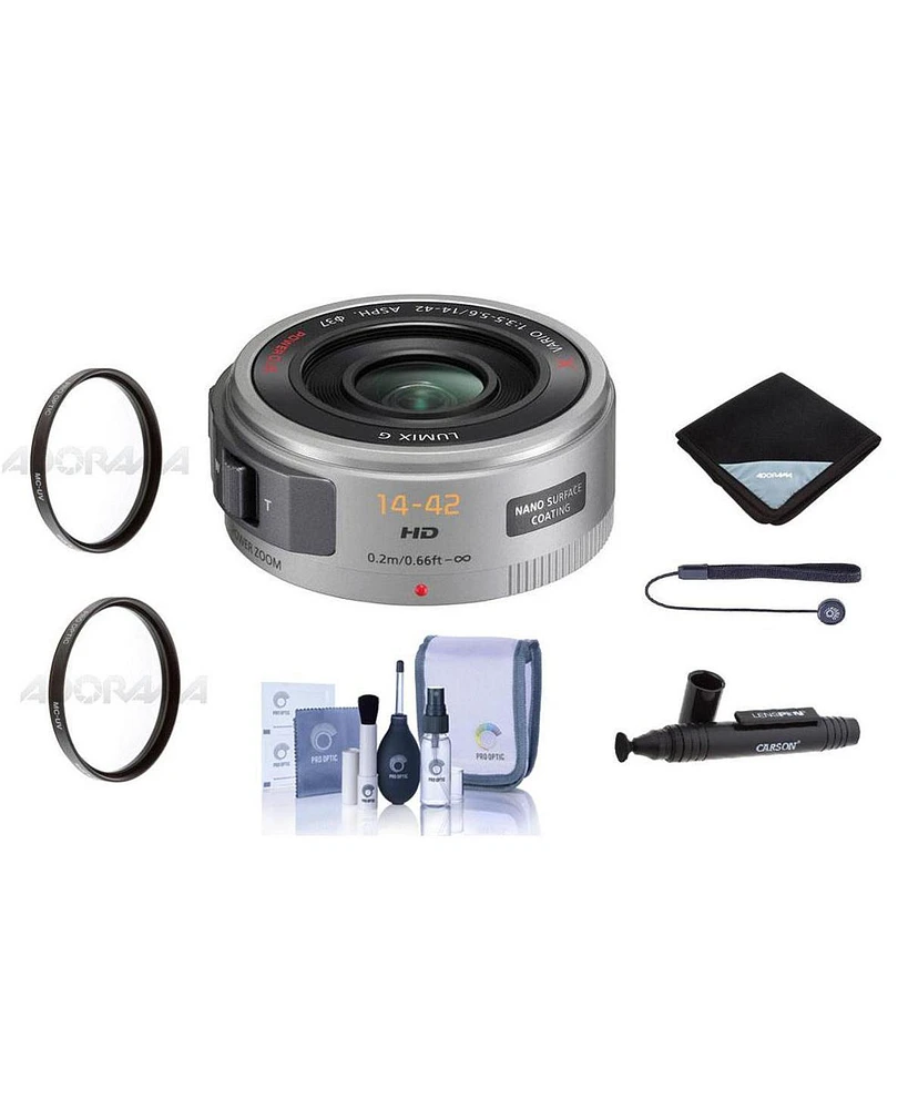 Panasonic Panasonic 14-42mm F/3.5-5.6 Lumix Gx Vario Power Ois Zoom Lens, Silver, for Micro 4/3 Lens Mount System