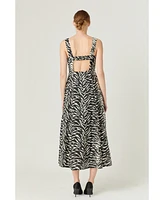endless rose Women's Animal Print Maxi Dress