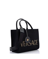 Pre-Owned Versace La Medusa Tote Studded Canvas