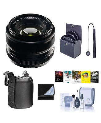 Fujifilm Xf 35mm f/1.4 Lens, Bundle with Tiffen 52mm Filter Kit, Lens Case, Lens Cap Tether, Cleaning Kit, Lens Wrap, Software Kit