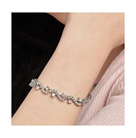 Sohi Women's Floral Stone Statement Bracelet