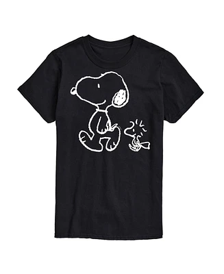 Airwaves Men's Peanuts Snoopy Woodstock Walk Short Sleeve T-Shirt