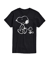 Airwaves Men's Peanuts Snoopy Woodstock Walk Short Sleeve T-Shirt